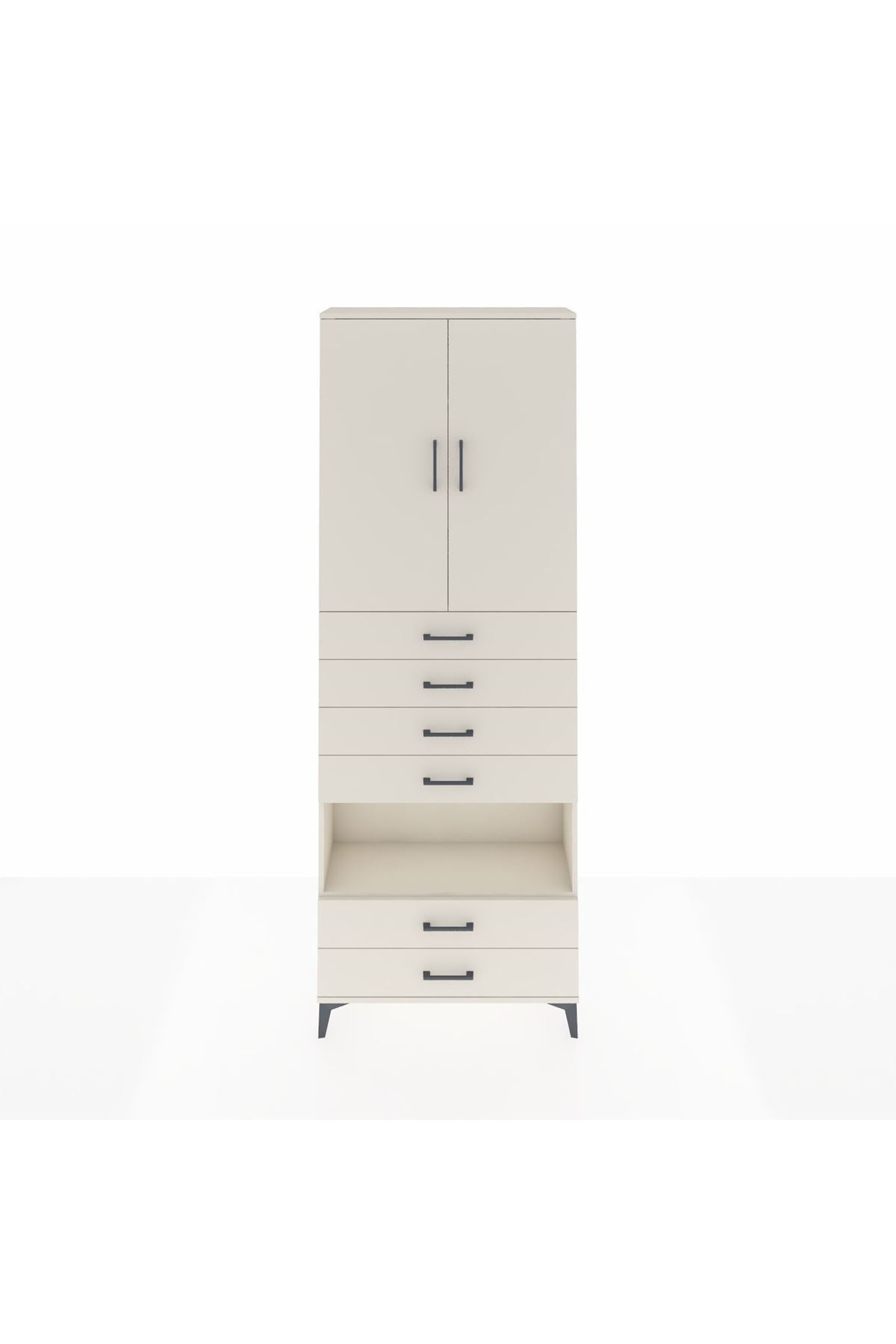 Arges Dolap 4 Raflı 6 Çekmeceli 2 Kapaklı 88x30x243 Aytaşı-Aytaşı