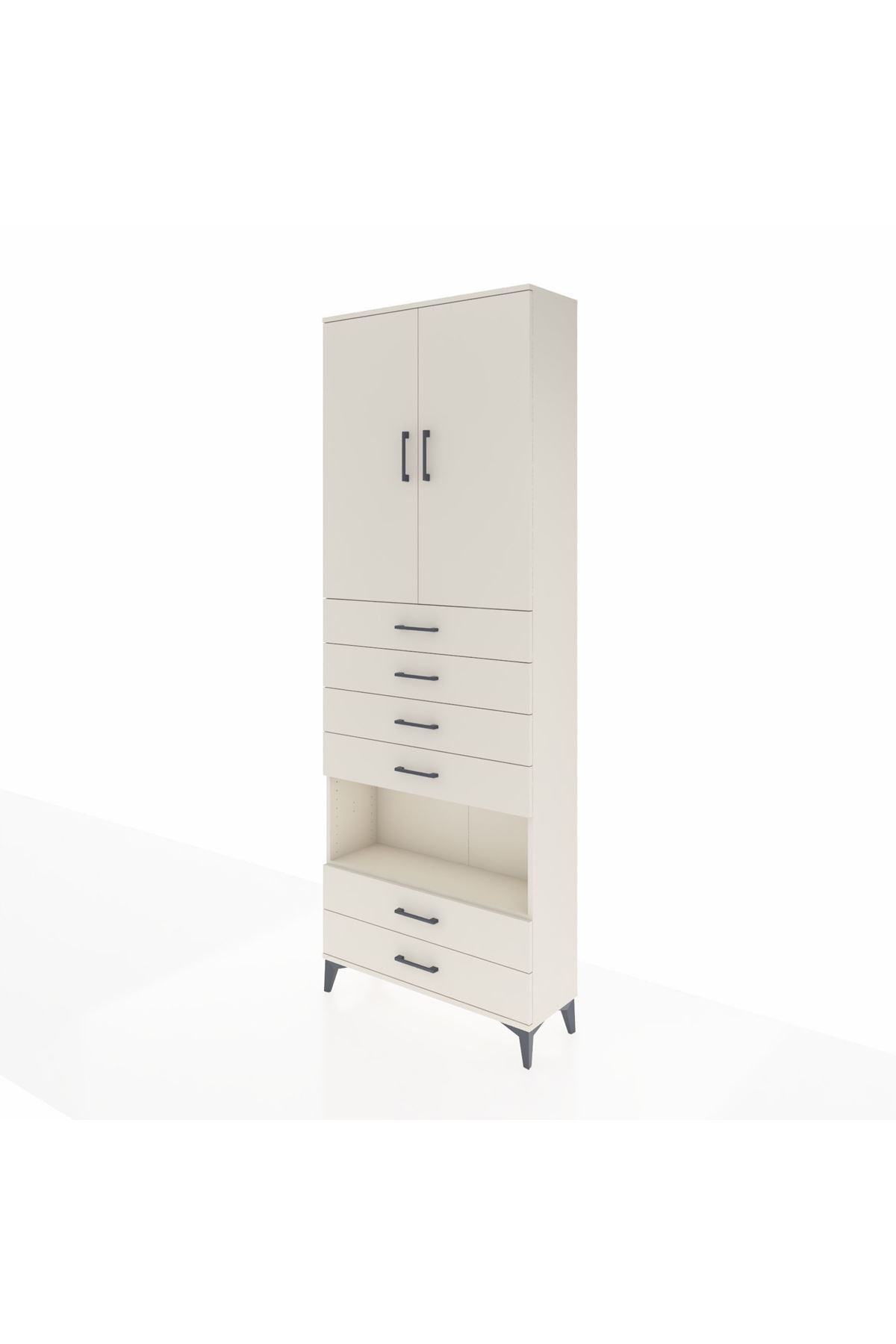 Arges Dolap 4 Raflı 6 Çekmeceli 2 Kapaklı 88x30x243 Aytaşı-Aytaşı