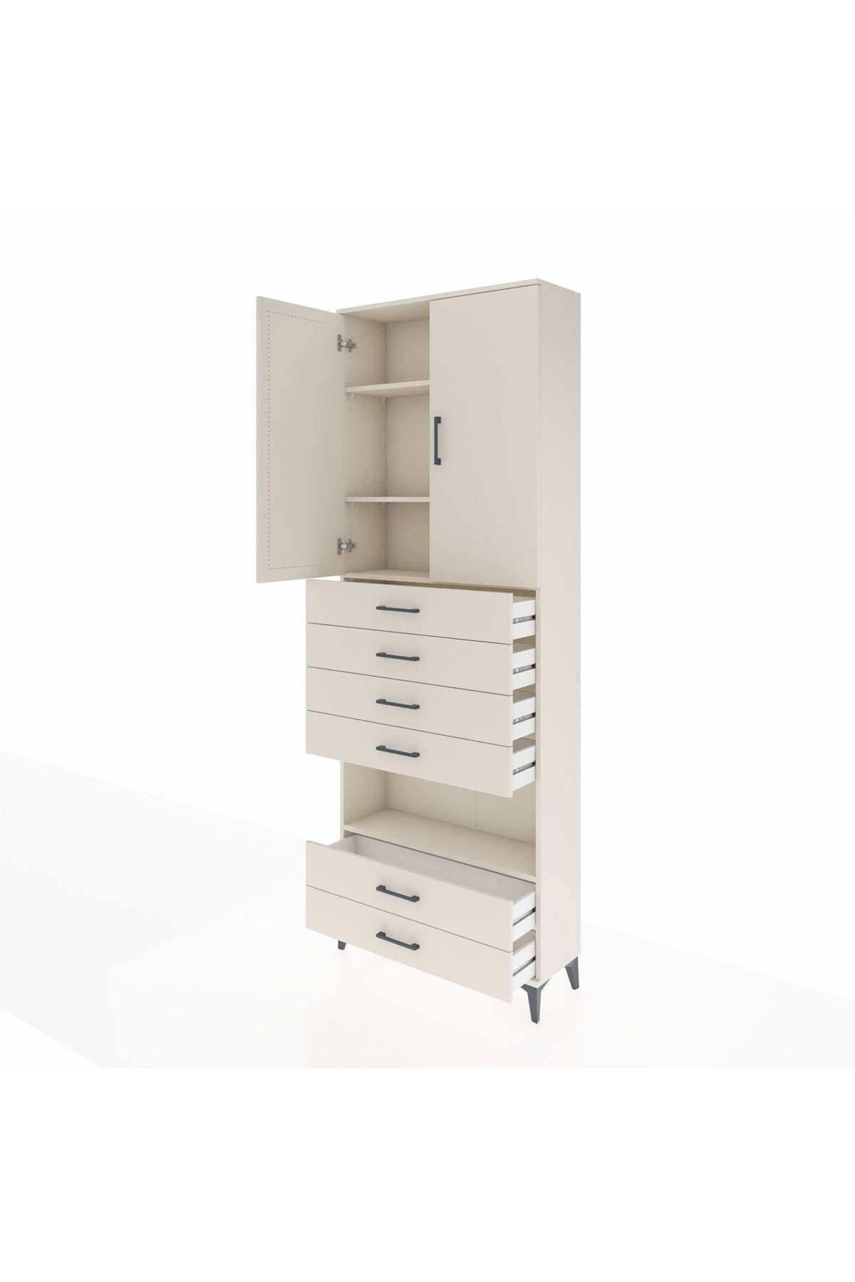 Arges Dolap 4 Raflı 6 Çekmeceli 2 Kapaklı 88x30x243 Aytaşı-Aytaşı