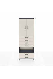 Arges Dolap 4 Raflı 6 Çekmeceli 2 Kapaklı 88x30x243 Antrasit-Aytaşı