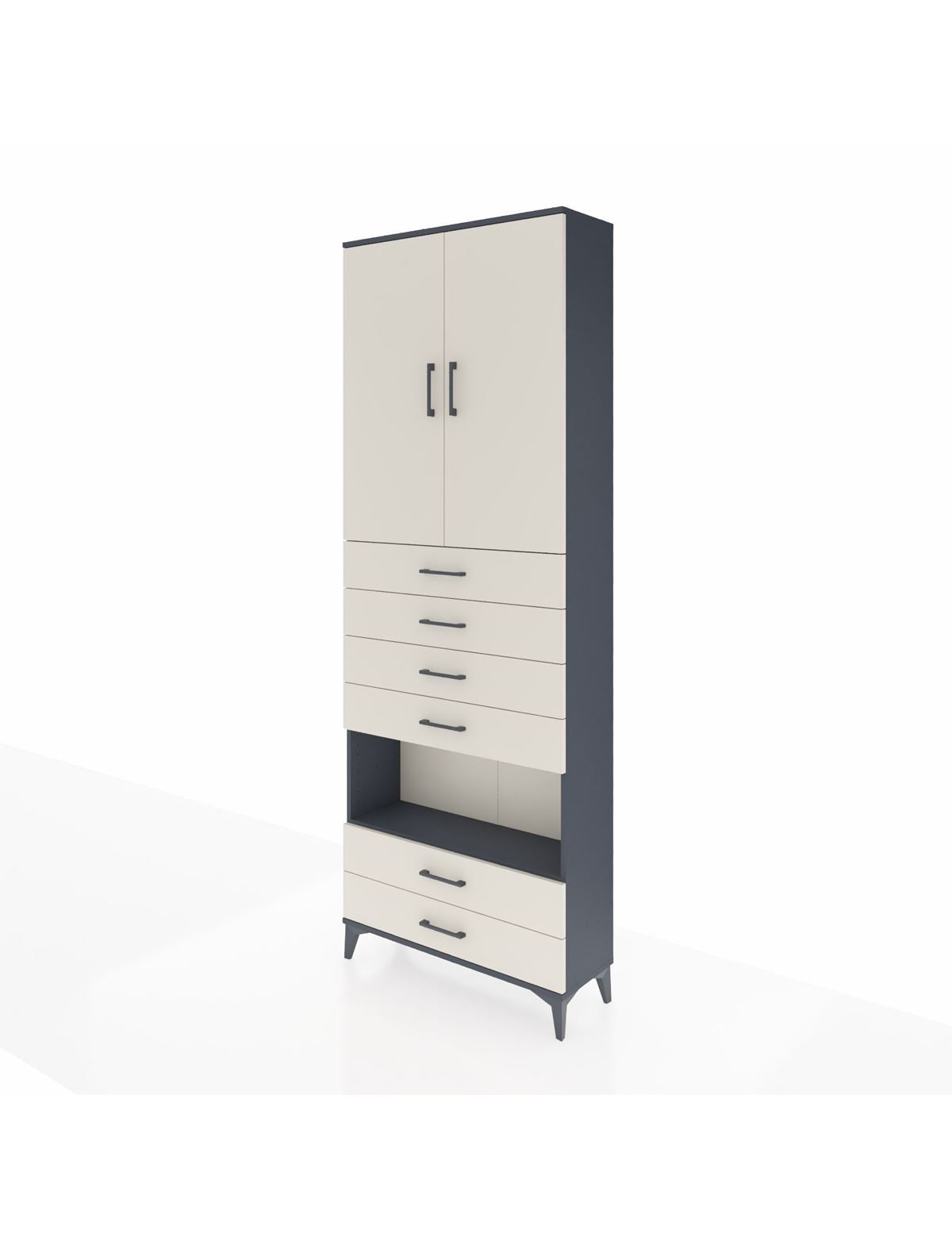 Arges Dolap 4 Raflı 6 Çekmeceli 2 Kapaklı 88x30x243 - S33M225V4A
