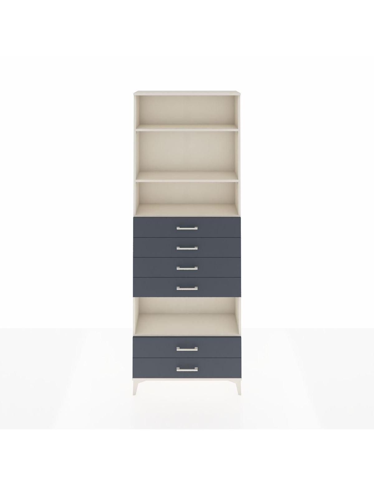 Arges Dolap 4 Raflı 6 Çekmeceli 88x30x243 Aytaşı-Antrasit