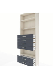 Arges Dolap 4 Raflı 6 Çekmeceli 88x30x243 Aytaşı-Antrasit