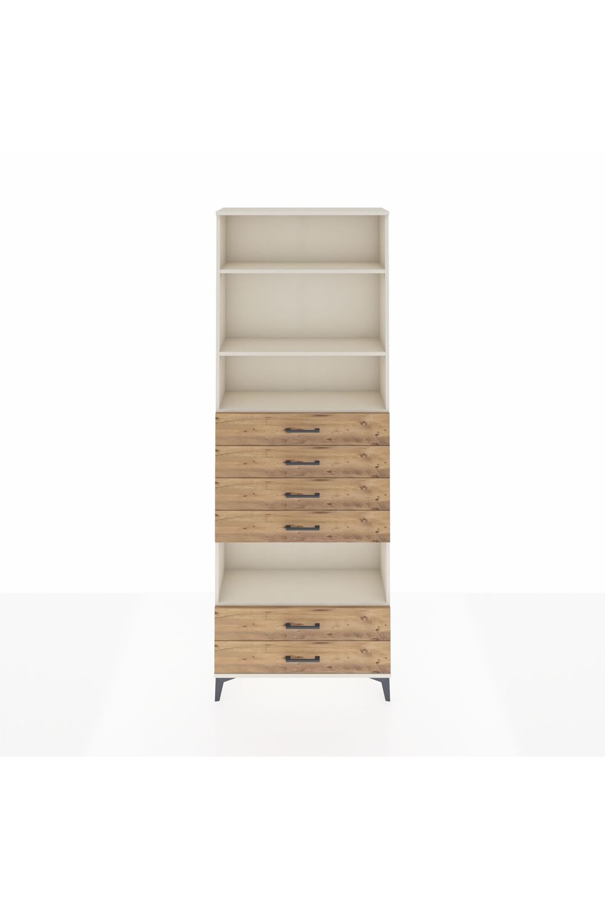 Arges Dolap 4 Raflı 6 Çekmeceli 88x30x243 Aytaşı-Çam