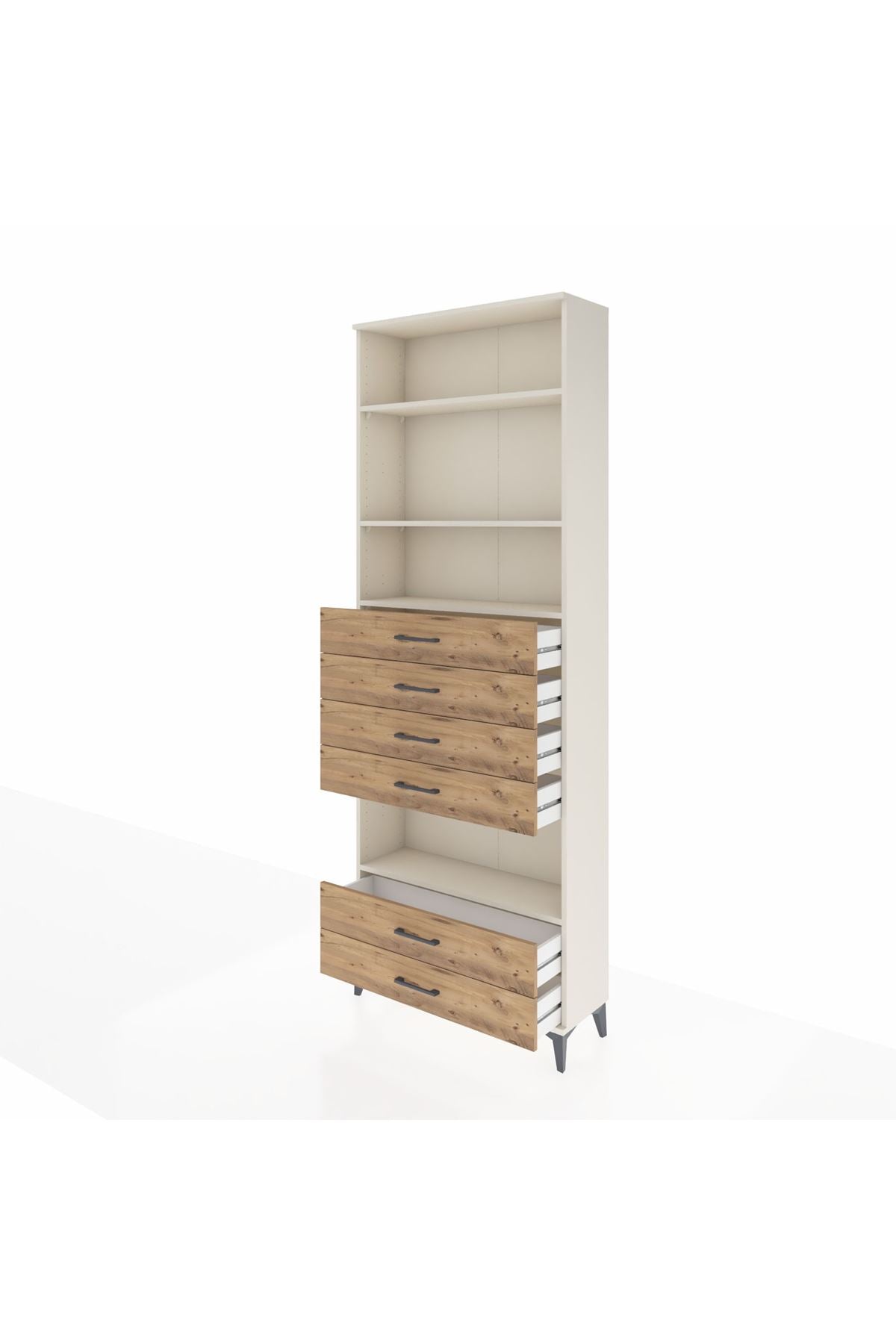 Arges Dolap 4 Raflı 6 Çekmeceli 88x30x243 Aytaşı-Çam