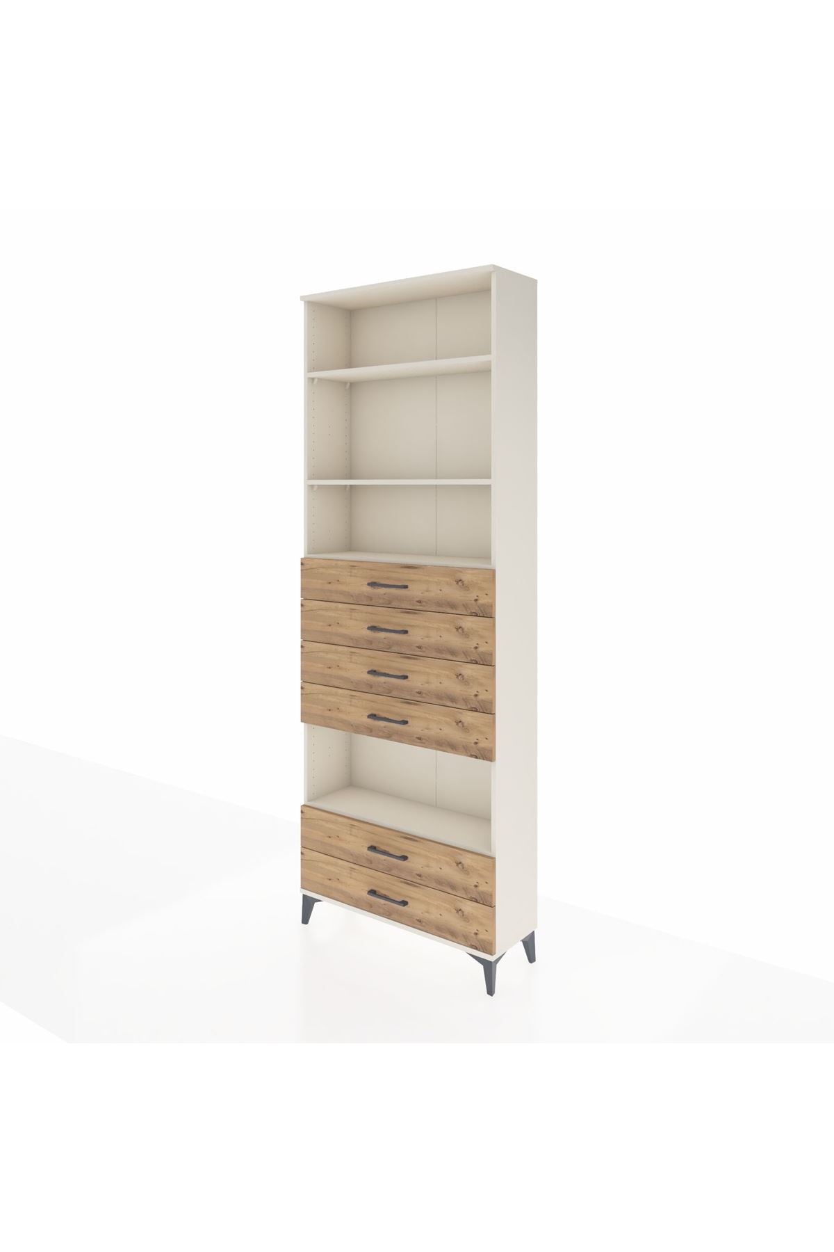 Arges Dolap 4 Raflı 6 Çekmeceli 88x30x243 Aytaşı-Çam