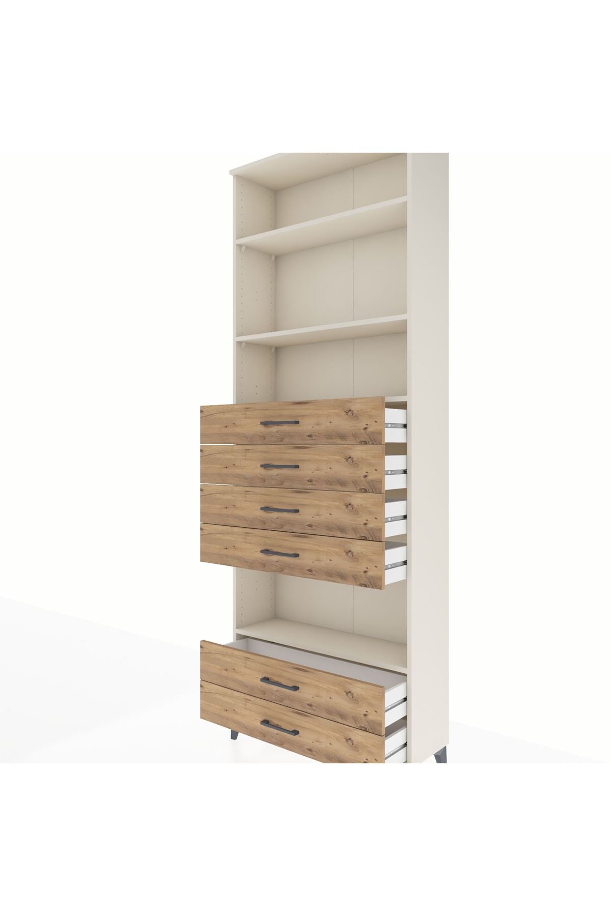 Arges Dolap 4 Raflı 6 Çekmeceli 88x30x243 Aytaşı-Çam