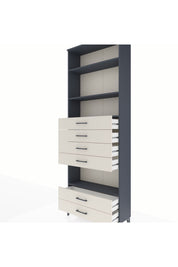 Arges Dolap 4 Raflı 6 Çekmeceli 88x30x243 Antrasit-Aytaşı