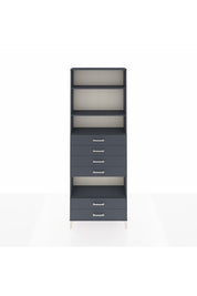 Arges Dolap 4 Raflı 6 Çekmeceli 88x30x243 Antrasit-Antrasit