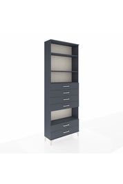 Arges Dolap 4 Raflı 6 Çekmeceli 88x30x243 Antrasit-Antrasit