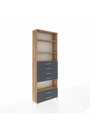 Arges Dolap 4 Raflı 6 Çekmeceli 88x30x243 Çam-Antrasit