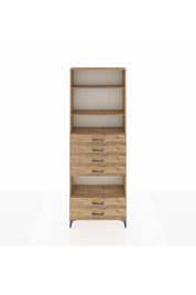 Arges Dolap 4 Raflı 6 Çekmeceli 88x30x243 Çam-Çam
