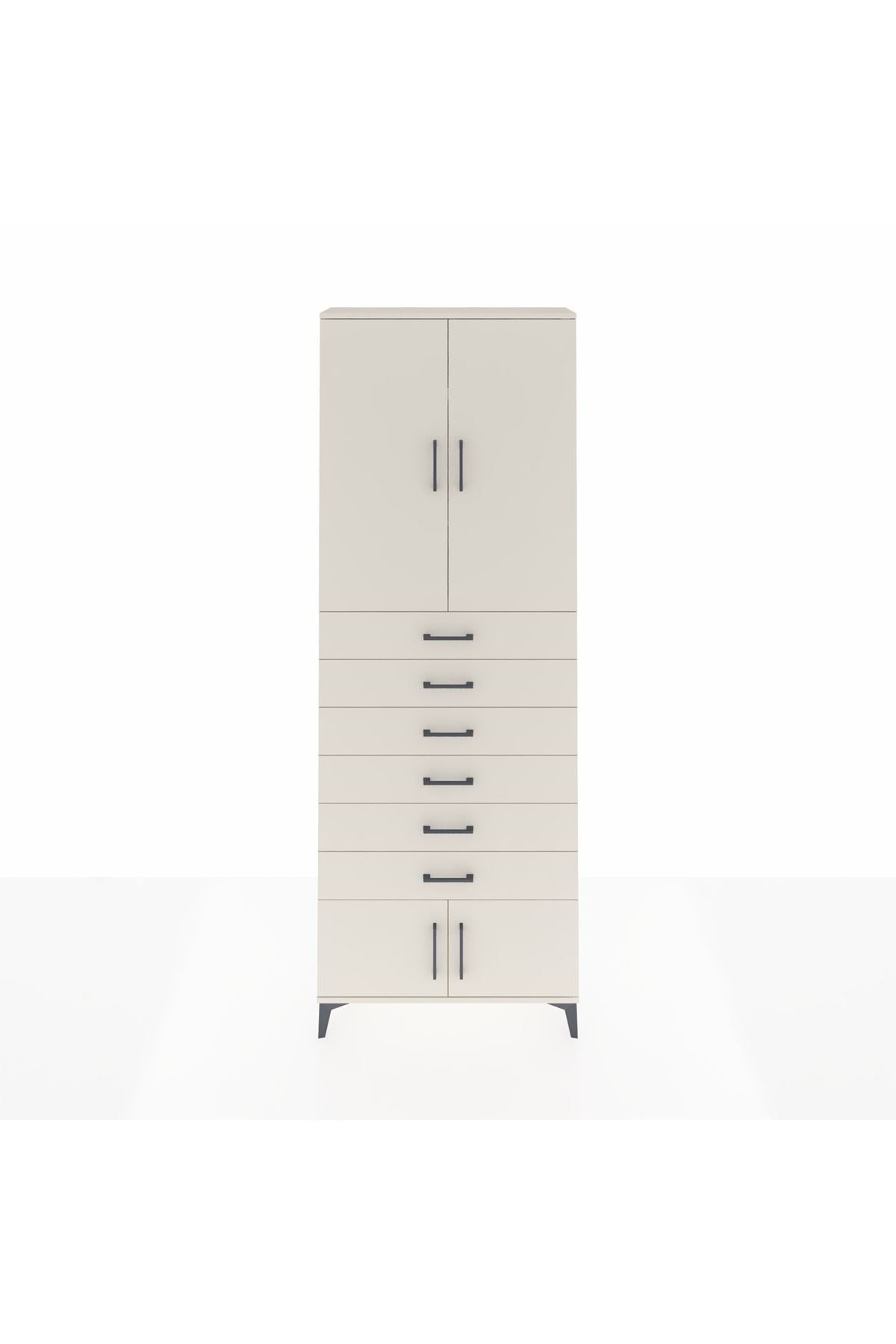 Arges Dolap 3 Raflı 6 Çekmeceli 4 Kapaklı 88x30x243 Aytaşı-Aytaşı