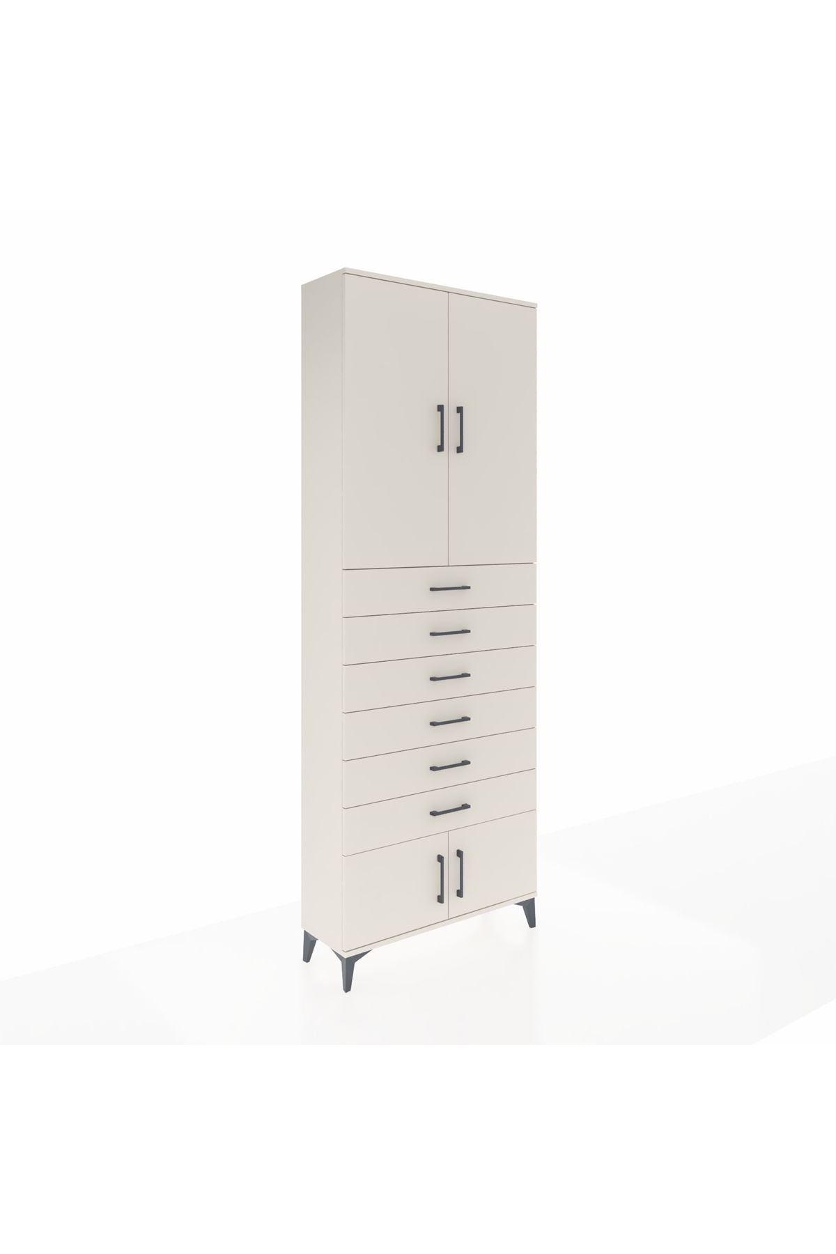 Arges Dolap 3 Raflı 6 Çekmeceli 4 Kapaklı 88x30x243 Aytaşı-Aytaşı