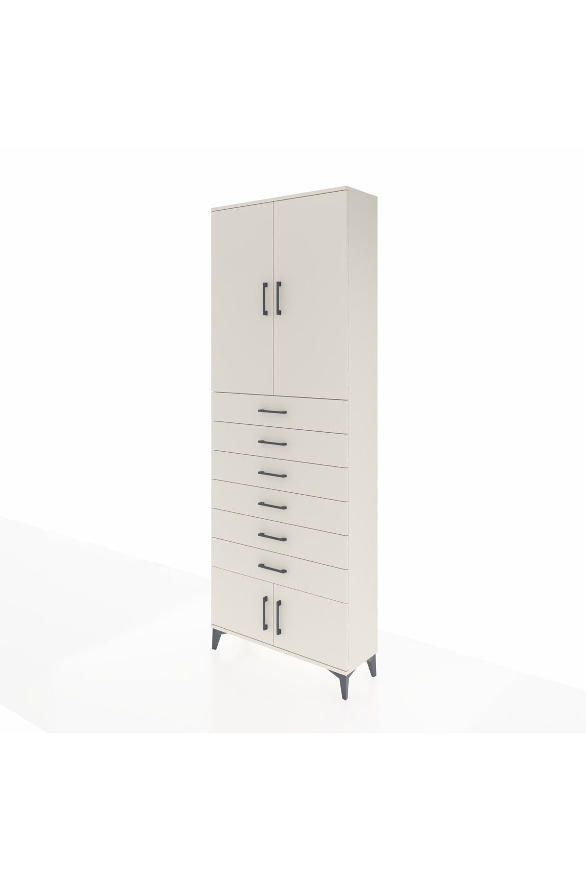 Arges Dolap 3 Raflı 6 Çekmeceli 4 Kapaklı 88x30x243 Aytaşı-Aytaşı