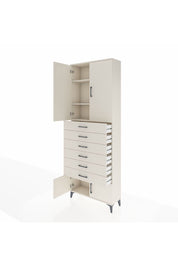 Arges Dolap 3 Raflı 6 Çekmeceli 4 Kapaklı 88x30x243 Aytaşı-Aytaşı