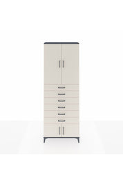 Arges Dolap 3 Raflı 6 Çekmeceli 4 Kapaklı 88x30x243 Antrasit-Aytaşı