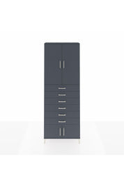 Arges Dolap 3 Raflı 6 Çekmeceli 4 Kapaklı 88x30x243 Antrasit-Antrasit