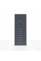 Arges Dolap 3 Raflı 6 Çekmeceli 4 Kapaklı 88x30x243