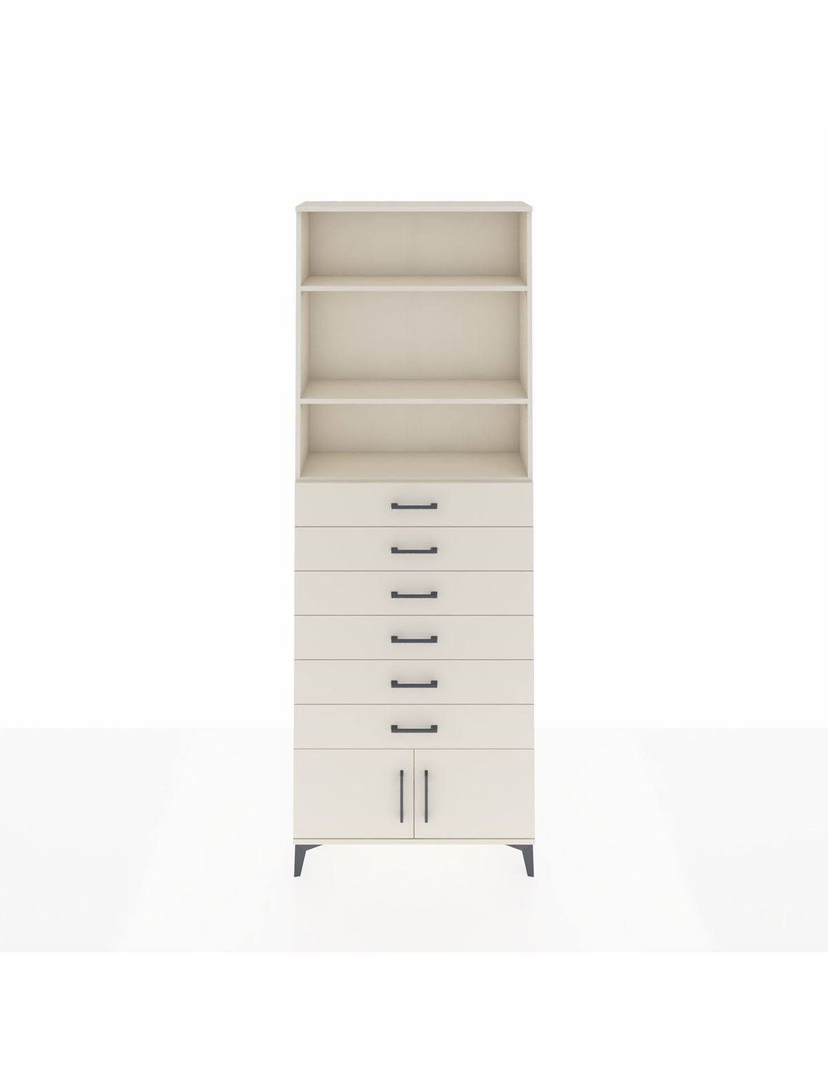 Arges Dolap 3 Raflı 6 Çekmeceli 2 Kapaklı 88x30x243 Aytaşı-Aytaşı