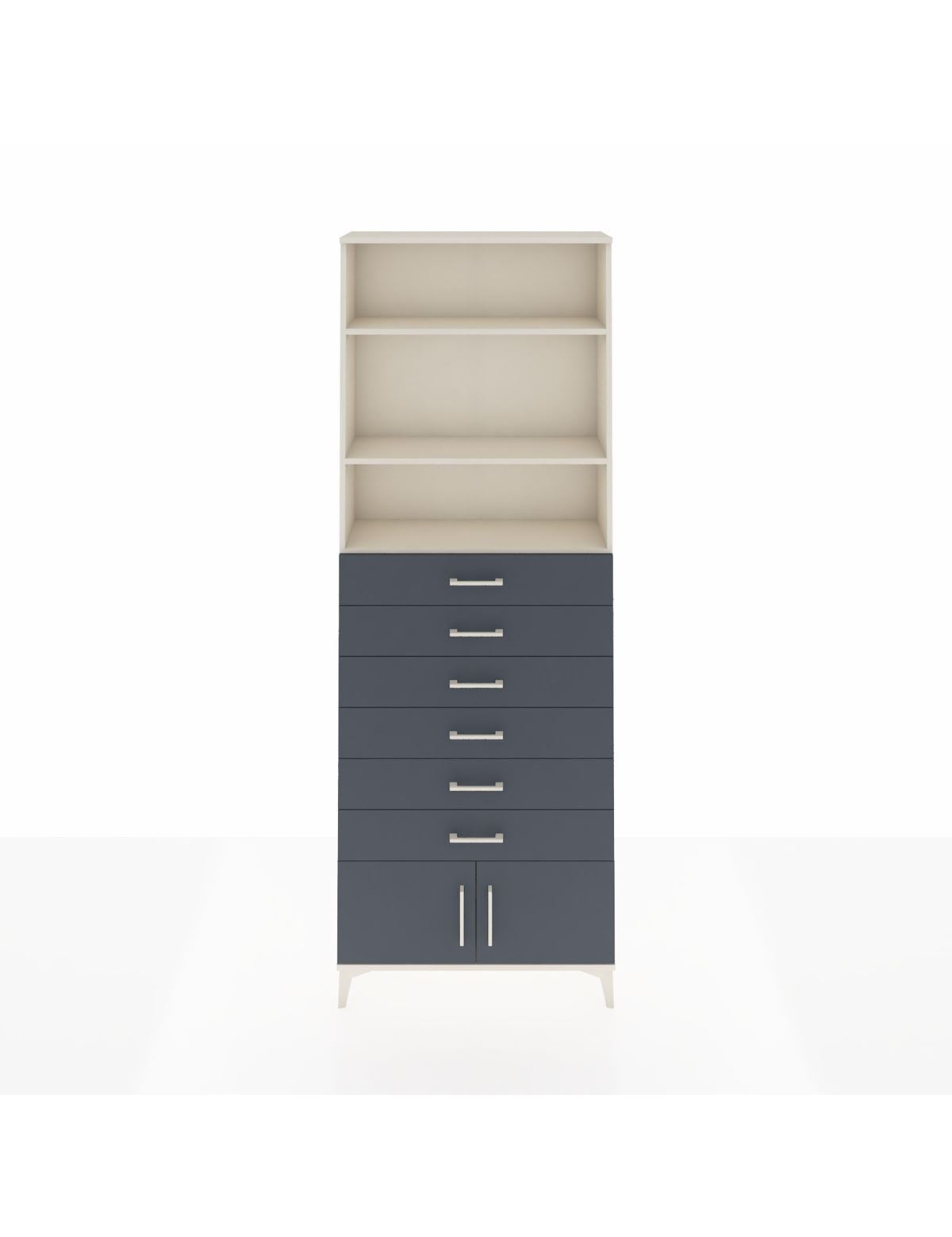 Arges Dolap 3 Raflı 6 Çekmeceli 2 Kapaklı 88x30x243 Aytaşı-Antrasit