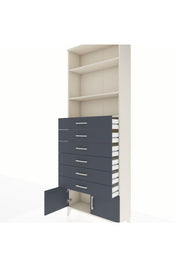 Arges Dolap 3 Raflı 6 Çekmeceli 2 Kapaklı 88x30x243 Aytaşı-Antrasit