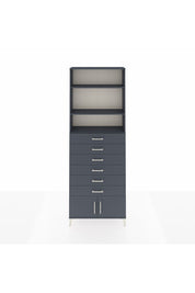 Arges Dolap 3 Raflı 6 Çekmeceli 2 Kapaklı 88x30x243 Antrasit-Antrasit