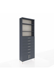 Arges Dolap 3 Raflı 6 Çekmeceli 2 Kapaklı 88x30x243 Antrasit-Antrasit