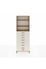 Arges Dolap 3 Raflı 6 Çekmeceli 2 Kapaklı 88x30x243 Çam-Aytaşı