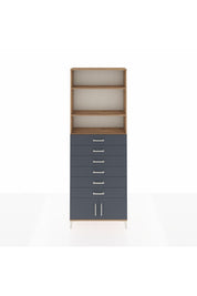 Arges Dolap 3 Raflı 6 Çekmeceli 2 Kapaklı 88x30x243 Çam-Antrasit