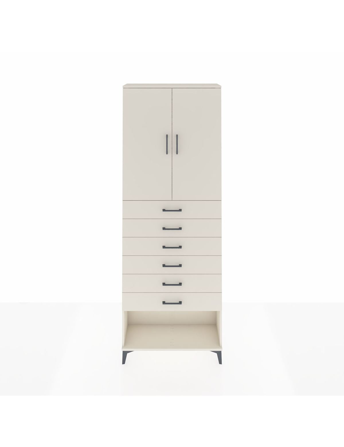 Arges Dolap 3 Raflı 6 Çekmeceli 2 Kapaklı 88x30x243 Aytaşı-Aytaşı