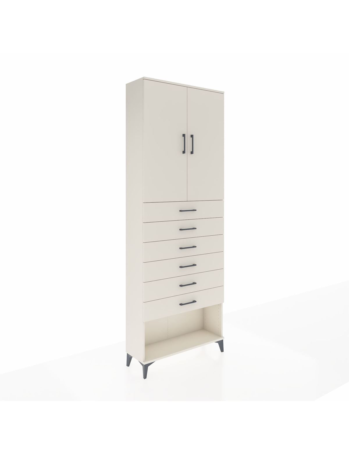 Arges Dolap 3 Raflı 6 Çekmeceli 2 Kapaklı 88x30x243 Aytaşı-Aytaşı