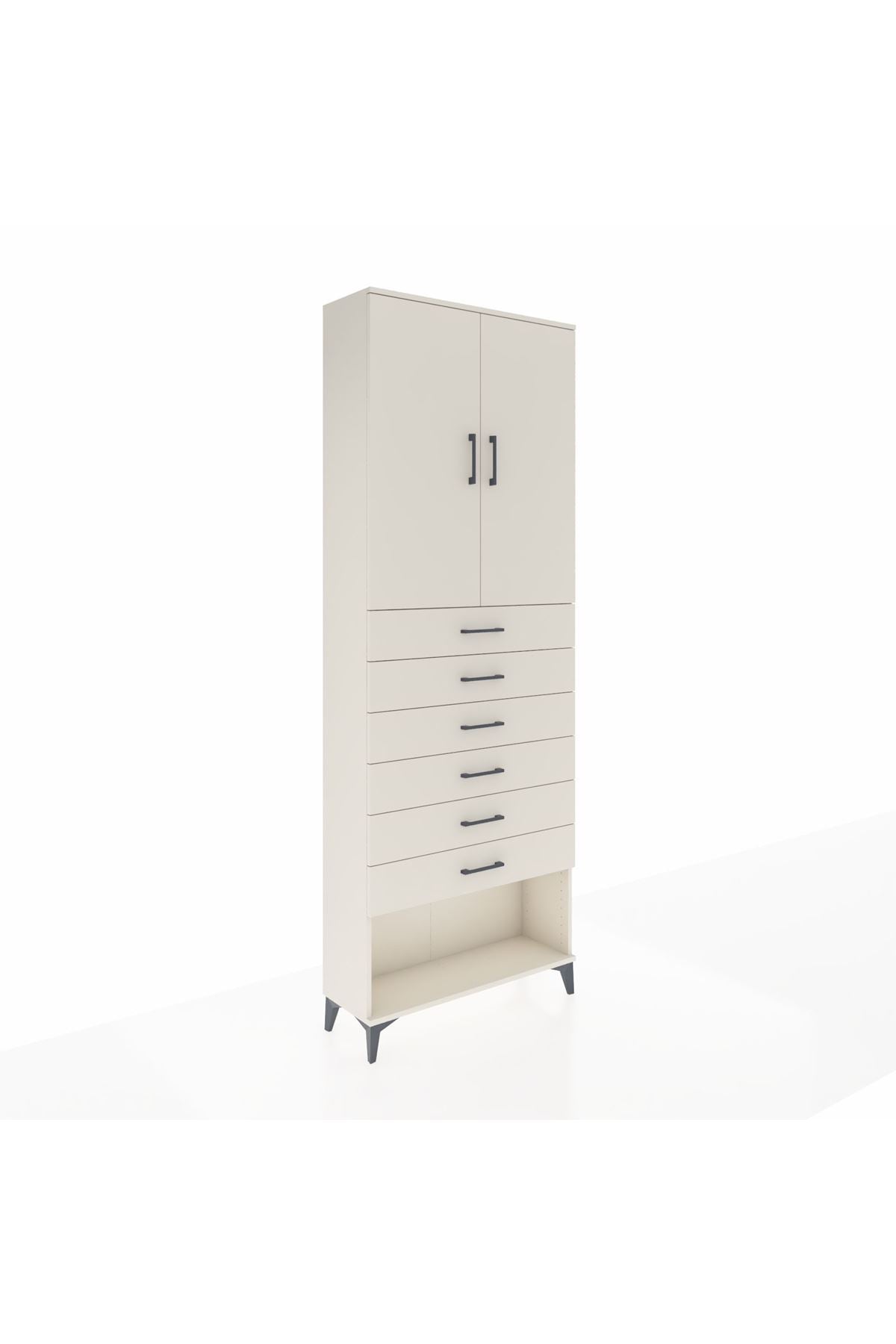 Arges Dolap 3 Raflı 6 Çekmeceli 2 Kapaklı 88x30x243 Aytaşı-Aytaşı