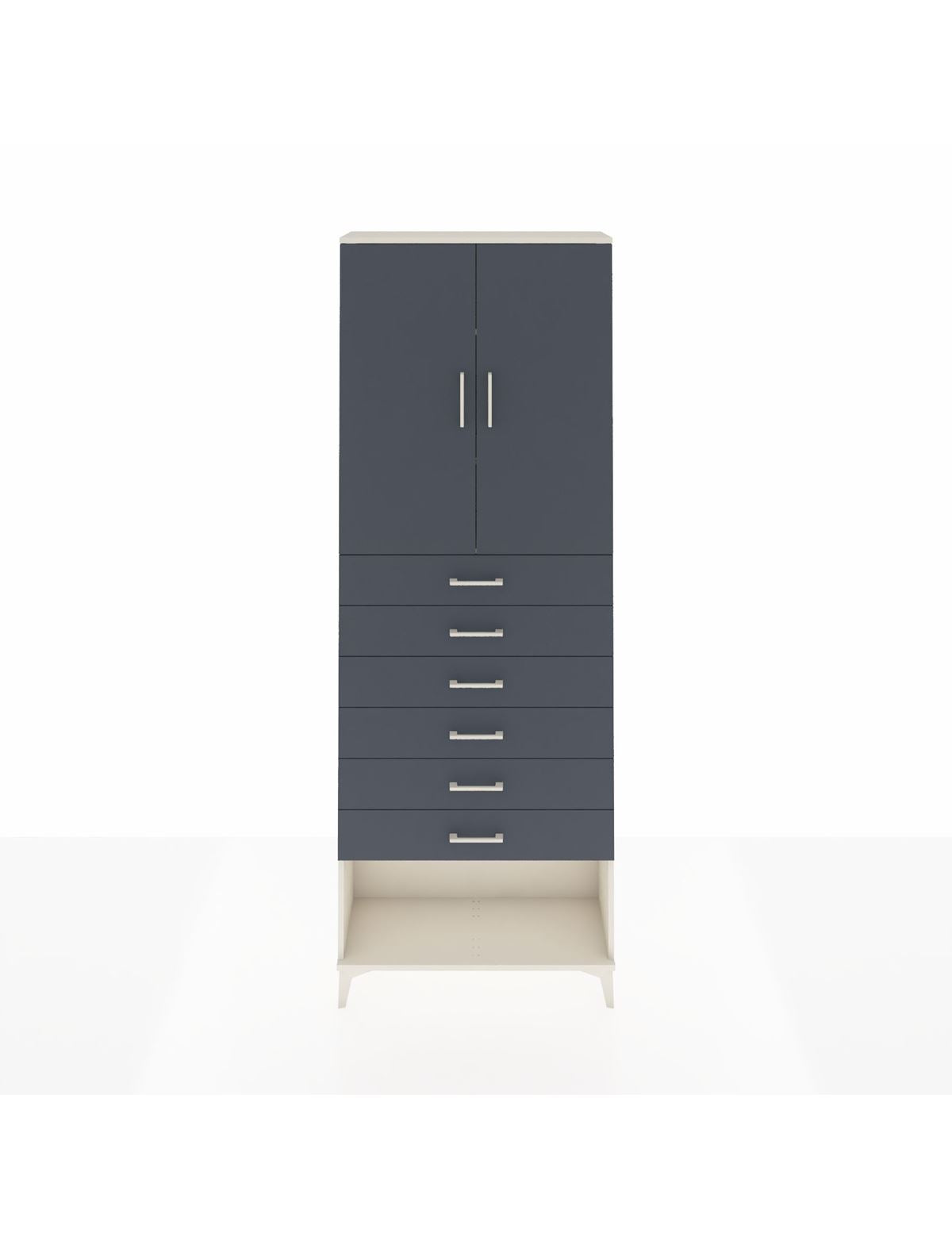 Arges Dolap 3 Raflı 6 Çekmeceli 2 Kapaklı 88x30x243 Aytaşı-Antrasit