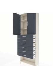 Arges Dolap 3 Raflı 6 Çekmeceli 2 Kapaklı 88x30x243 Aytaşı-Antrasit