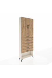 Arges Dolap 3 Raflı 6 Çekmeceli 2 Kapaklı 88x30x243 Aytaşı-Çam
