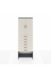 Arges Dolap 3 Raflı 6 Çekmeceli 2 Kapaklı 88x30x243 Antrasit-Aytaşı