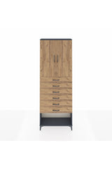 Arges Dolap 3 Raflı 6 Çekmeceli 2 Kapaklı 88x30x243