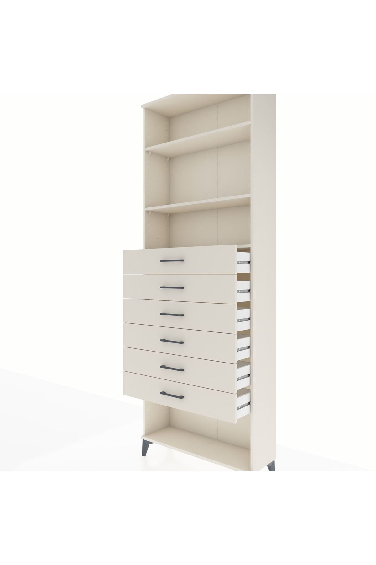 Arges Dolap 3 Raflı 6 Çekmeceli 88x30x243 Aytaşı-Aytaşı