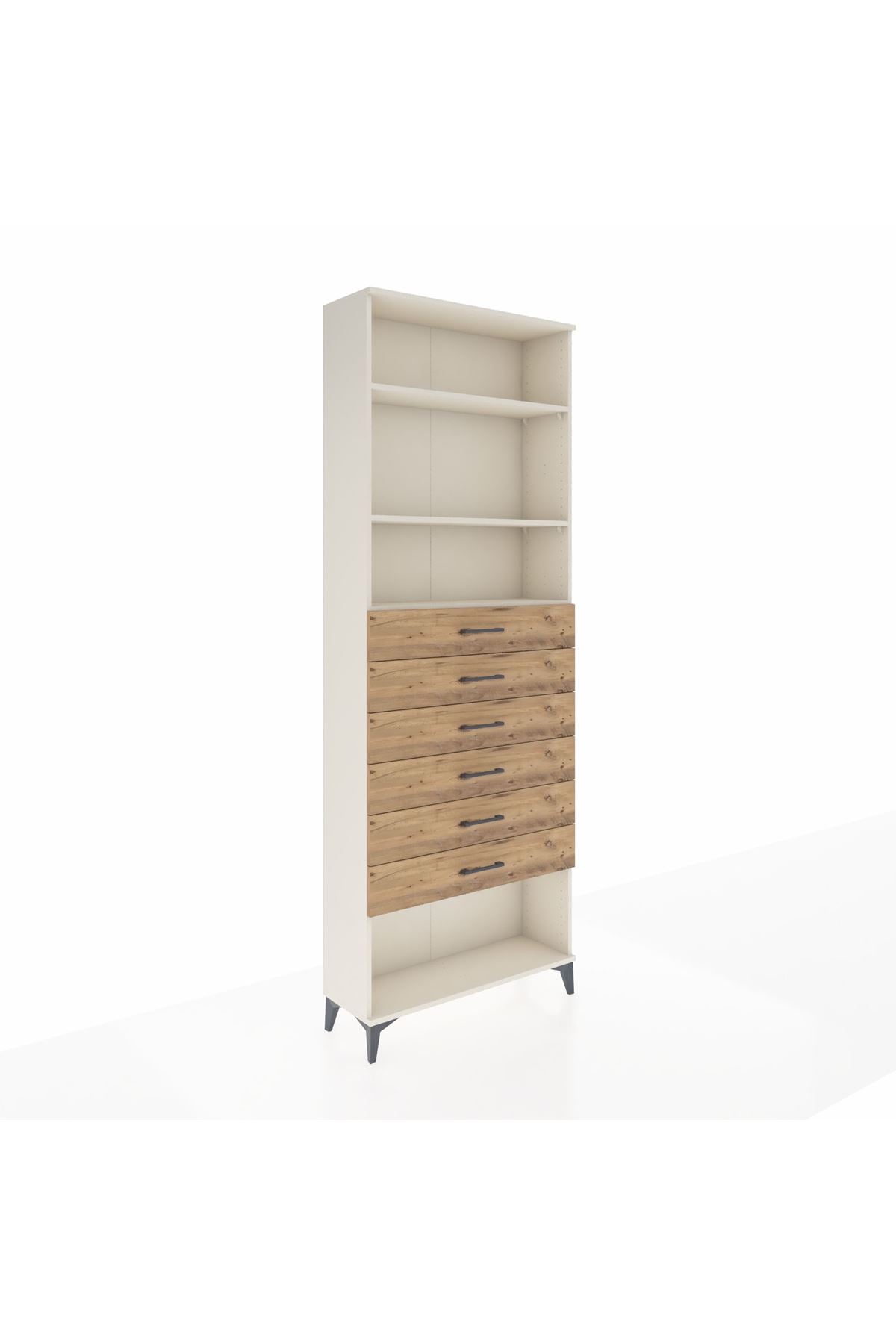 Arges Dolap 3 Raflı 6 Çekmeceli 88x30x243 Aytaşı-Çam