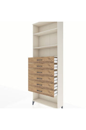 Arges Dolap 3 Raflı 6 Çekmeceli 88x30x243 Aytaşı-Çam