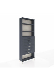 Arges Dolap 3 Raflı 6 Çekmeceli 88x30x243 Antrasit-Antrasit