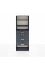 Arges Dolap 3 Raflı 6 Çekmeceli 88x30x243 Antrasit-Antrasit