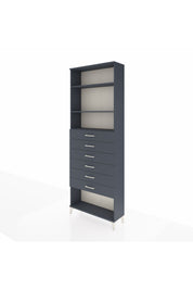 Arges Dolap 3 Raflı 6 Çekmeceli 88x30x243 Antrasit-Antrasit