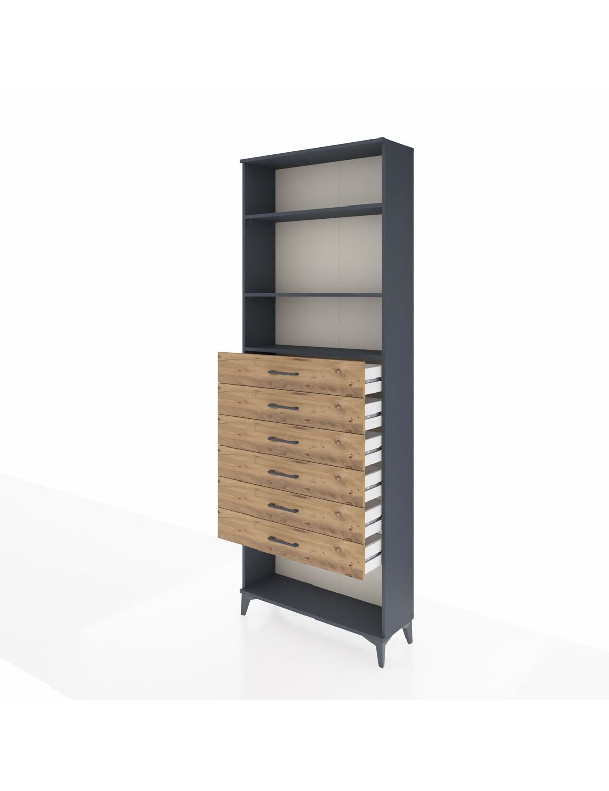 Arges Dolap 3 Raflı 6 Çekmeceli 88x30x243 - S33M230V6A