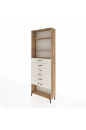 Arges Dolap 3 Raflı 6 Çekmeceli 88x30x243 Çam-Aytaşı