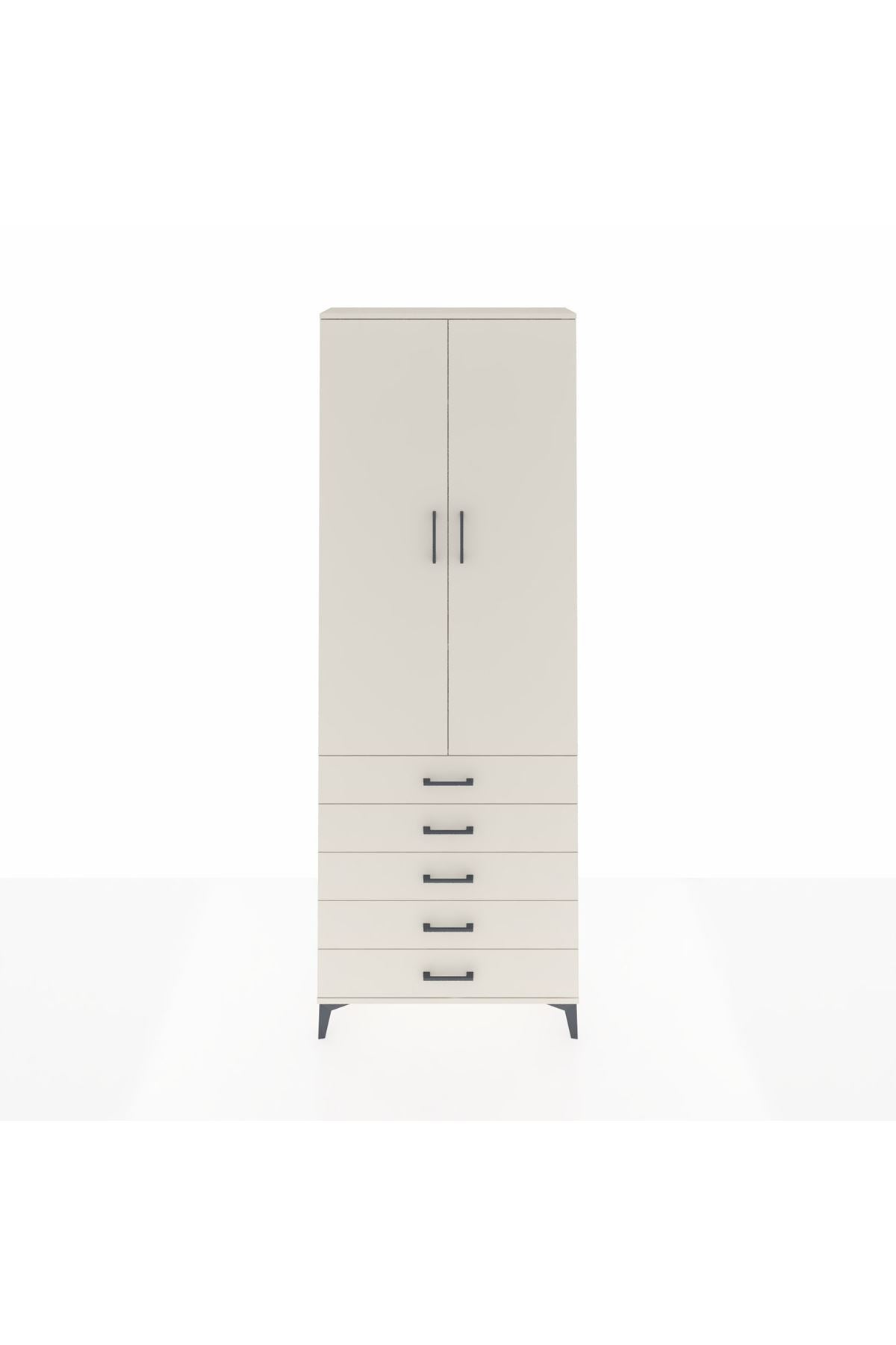 Arges Dolap 4 Raflı 5 Çekmeceli 2 Kapaklı 88x30x243 Aytaşı-Aytaşı