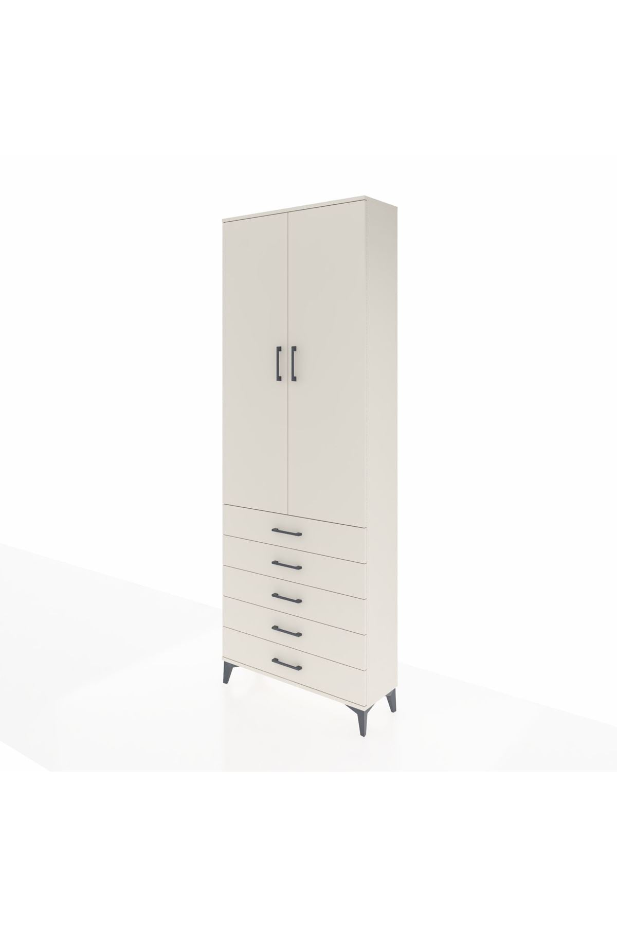 Arges Dolap 4 Raflı 5 Çekmeceli 2 Kapaklı 88x30x243 Aytaşı-Aytaşı