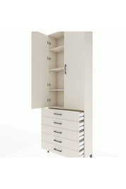 Arges Dolap 4 Raflı 5 Çekmeceli 2 Kapaklı 88x30x243 Aytaşı-Aytaşı