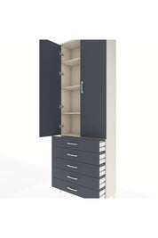 Arges Dolap 4 Raflı 5 Çekmeceli 2 Kapaklı 88x30x243 Aytaşı-Antrasit